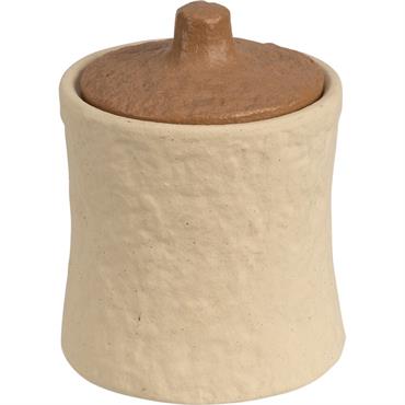 Bougie déco en grès H11cm - rose sableNAIA