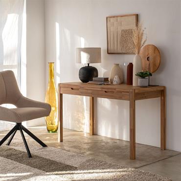 Cliquez pour agrandir et passer en diaporama Bureau en acacia L120cm - bois clairGAIA