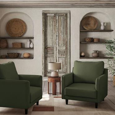 Fauteuil en tissu - vert cèdreLENITA