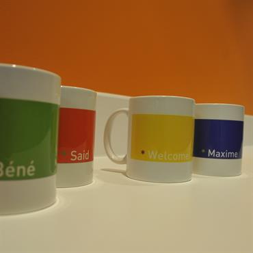 Mugs crées spécialement au nom de chaque collaborateur collaborateurs 