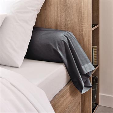 Cliquez pour agrandir et passer en diaporama Taie de traversin en coton - gris ardoise 43x190cmCALANQUES