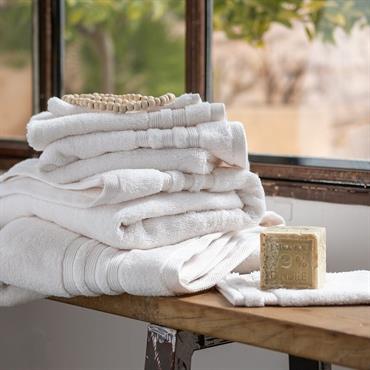 Drap de bain bouclette en coton - blanc ventoux 100x150cmNOUN