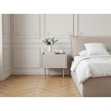 Cliquez pour agrandir et passer en diaporama Table de chevet 1 tiroir ATLAS beige BOBOCHIC