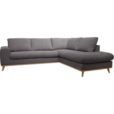 Canapé d'angle droit fixe en tissu Crown - vert cèdreCAPIA