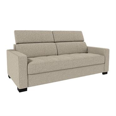 Cliquez pour agrandir et passer en diaporama Canapé 3 places convertible en tissus pop avec accoudoirs 15cm - beigeMAURO