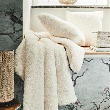 Plaid synthétique effet moutonné - blanc 130x170cmTEXEL