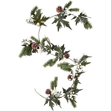 Guirlande de Noël en feuilles et baies artificielles L140cm - vertDRALINO