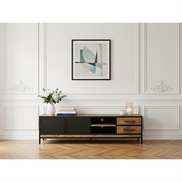 Cliquez pour agrandir et passer en diaporama Meuble TV 190 cm BEAUBOURG bois massif de manguier BOBOCHIC