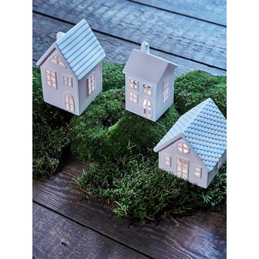 Maisonnette photophore en céramique par lot de 3