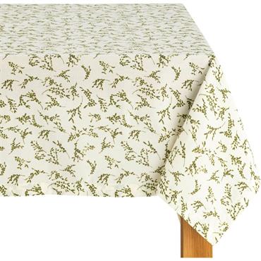 Cliquez pour agrandir et passer en diaporama Nappe en coton à motif végétal 150x250cm - vertBAIA