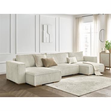 Canapé panoramique convertible coffre CHELSEA gros côtelé doux beige BOBOCHIC 4 places Une nouvelle création originale BOBOCHIC Découvrez la nouvelle création originale de BOBOCHIC : la collection CHELSEA. Cette nouvelle gamme de canapés s'organise autour d'un style unique, moderne et tendance, qui ...
