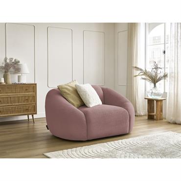 Cliquez pour agrandir et passer en diaporama Fauteuil TINA velours côtelé rose BOBOCHIC