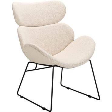 Fauteuil en tissu bouclettes - beigeCAZAR