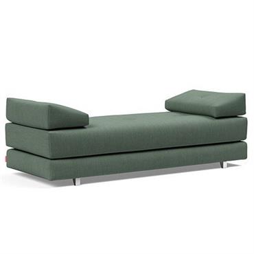 Cliquez pour agrandir et passer en diaporama Méridienne design SIGMUND ALU convertible lit 160x200 cm tissu Elegance Green