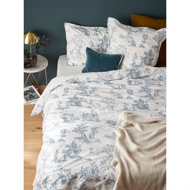 Cliquez pour agrandir et passer en diaporama Housse de couette percale de coton ''Esprit Toile de Jouy''