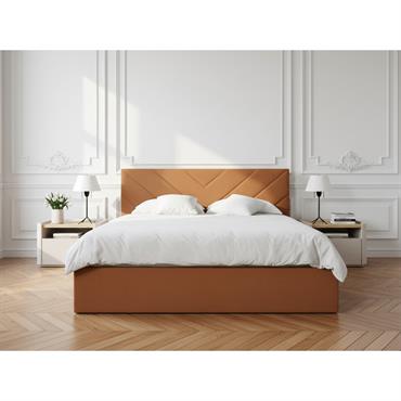 Lit coffre ROMANE orange 140x190 BOBOCHIC LA COLLECTION Le changement c'est maintenant avec la nouvelle collection ROMANE. Une collection moderne au jolie capitonnage qui fera de votre lit la pièce ultime de votre chambre. ...