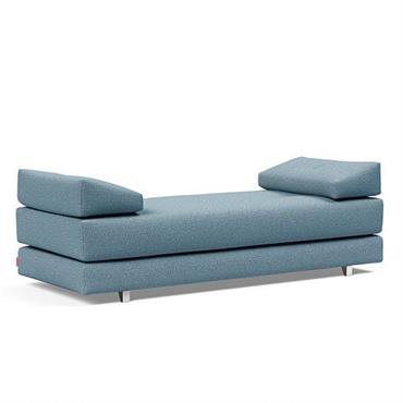 Cliquez pour agrandir et passer en diaporama Méridienne design SIGMUND ALU convertible lit 160x200 cm tissu Mixed Dance Light Blue