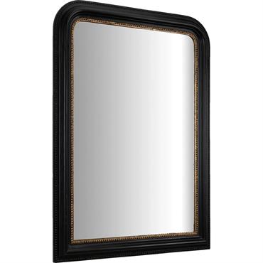 Cliquez pour agrandir et passer en diaporama Miroir en bois rectangulaire L80xH110cm - noirCLOTIDE