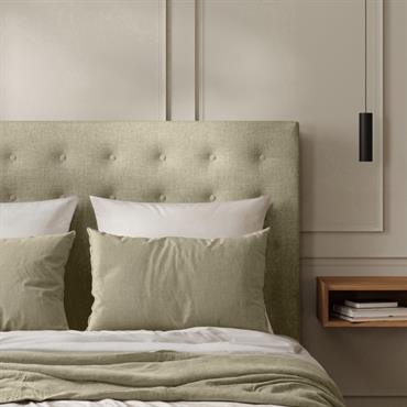 Cliquez pour agrandir et passer en diaporama Tête de Lit Capitonnée Toile de Jute Lin