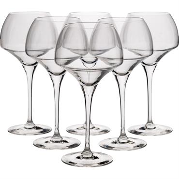 Cliquez pour agrandir et passer en diaporama Coffret de 6 verres à pied en cristallin 55cl - transparentOPEN UP