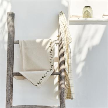 Cliquez pour agrandir et passer en diaporama Lot de 2 torchons en coton à motifs 50x70cm - vert mousseMELINA