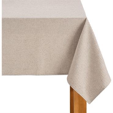 Cliquez pour agrandir et passer en diaporama Nappe à rayures en coton 150x250cm - beigeBANON