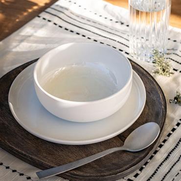 Lot de 6 assiette creuse en faïence d15cm - blanc ventoux 