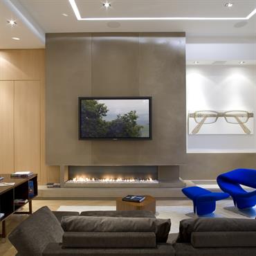 Cheminée design avec coffrage en béton