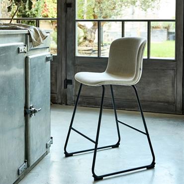 Chaise de bar en tissu H66cm - beigeOPIO