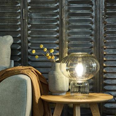 Lampe à poser en verre strié D27cm - transparentNAROLA