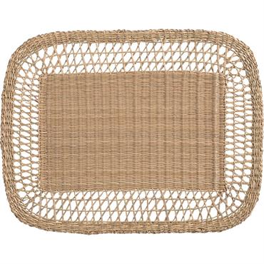 Lot de 2 sets de table ronds en jonc de mer L45cm - naturelCYCLA