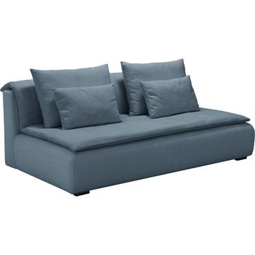 Cliquez pour agrandir et passer en diaporama Canapé 3 places convertible en tissu wind - bleu autanBACO