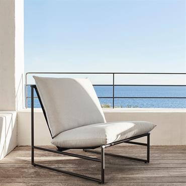 Fauteuil de jardin en aluminium - noirLANTA