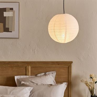 Suspension boule japonaise non électrifiée en papier de riz D40cm - blancBALL