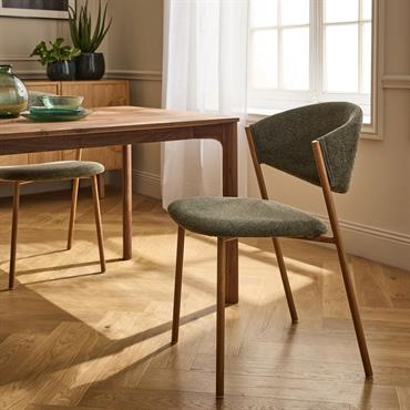 Cliquez pour agrandir et passer en diaporama Lot de 2 chaise de repas épurée en tissu - vert