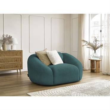 Cliquez pour agrandir et passer en diaporama Fauteuil TINA tissu bouclette bleu clair BOBOCHIC