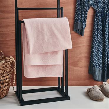 Drap de douche en coton peigné -  rose simos 70x140cmAZUR