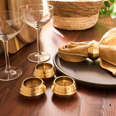 Cliquez pour agrandir et passer en diaporama Lot de 4 ronds de serviette en laiton - doréGANGE