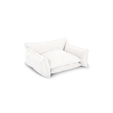 Cliquez pour agrandir et passer en diaporama Panier pour chien PLUTO tissu texturé blanc m