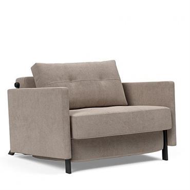 INNOVATION LIVING  Fauteuil design SOFABED CUBED 02 ARMS convertible lit 200x90cm Cordufine Beige