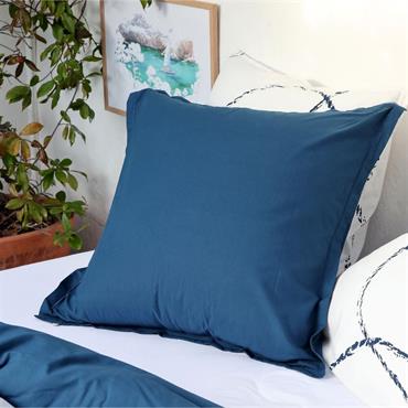 Cliquez pour agrandir et passer en diaporama Lot de 2 taies d'oreiller en coton bio 65x65cm - bleu abysseORGANICA
