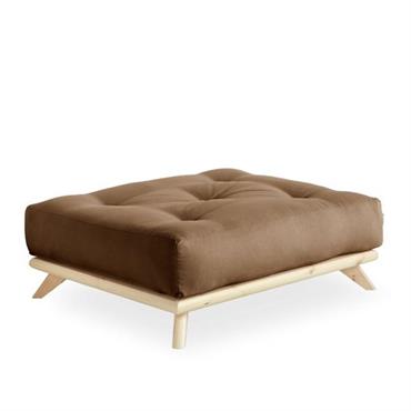Cliquez pour agrandir et passer en diaporama Pouf design SENZA pin naturel coloris mocca