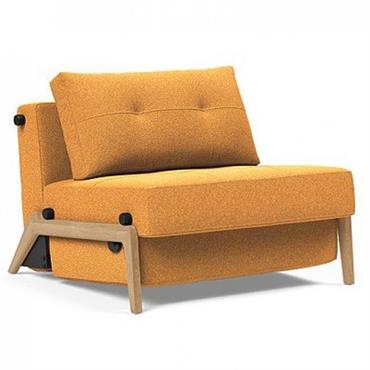 Cliquez pour agrandir et passer en diaporama INNOVATION LIVING Fauteuil design SOFABED CUBED 02 WOOD convertible lit 200x90 cm Bouclé Ochre