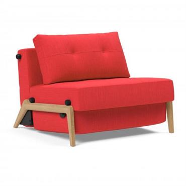 INNOVATION LIVING Fauteuil design SOFABED CUBED 02 WOOD convertible lit 200x90 cm Elegence Red