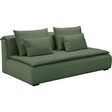 Cliquez pour agrandir et passer en diaporama Canapé 3 places convertible en tissu wind - vert cèdreBACO