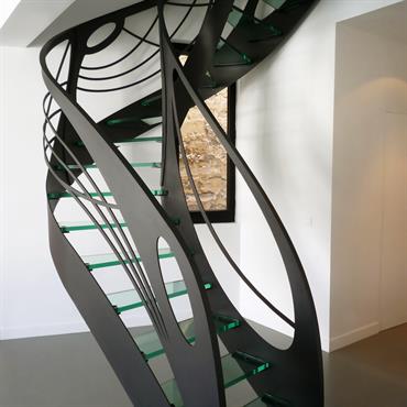 Escalier design en verre 'Mozart'