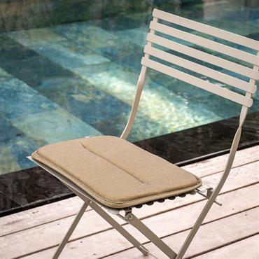 Lot de 2 galette de chaise de jardin rectangulaire en tissu - vert 