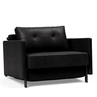 Cliquez pour agrandir et passer en diaporama INNOVATION LIVING Fauteuil design SOFABED CUBED 02 ARMS convertible lit 200x90cm Faunal Black