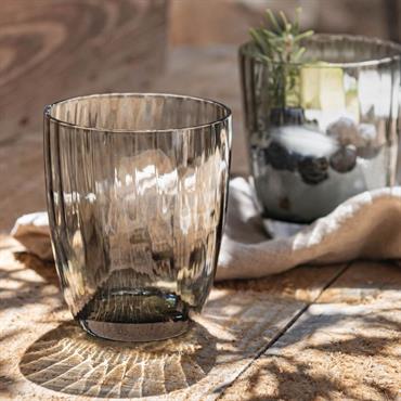 Lot de 6 gobelet en verre 31cl - gris 