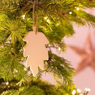 Suspension de Noël feuille en grès H11